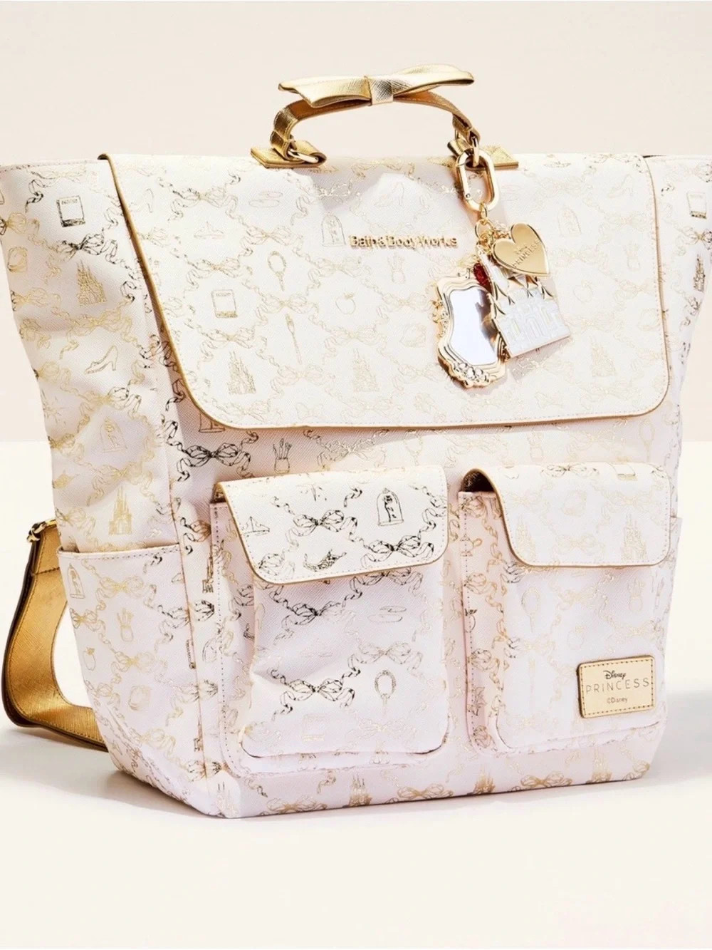 Disney Princess Cream Backpack with Gold Accents